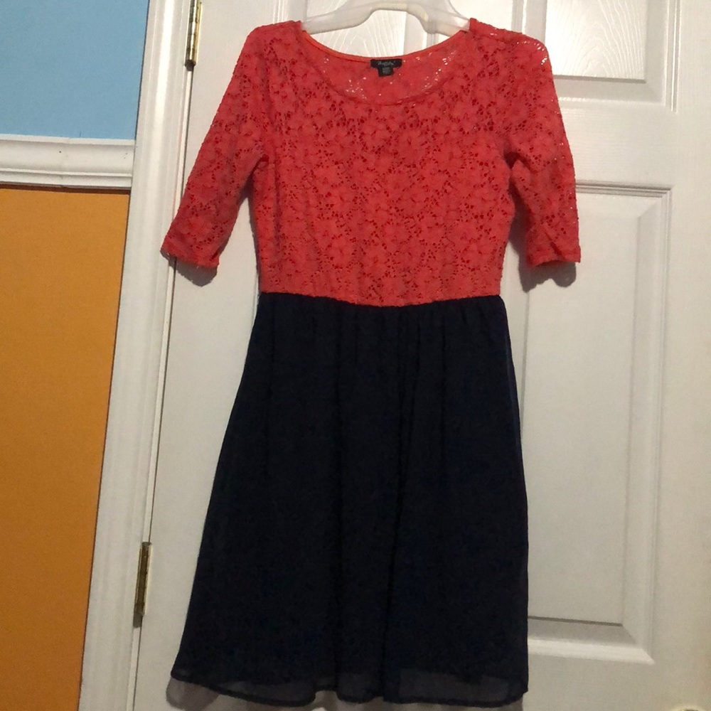 Navy & Coral Dress